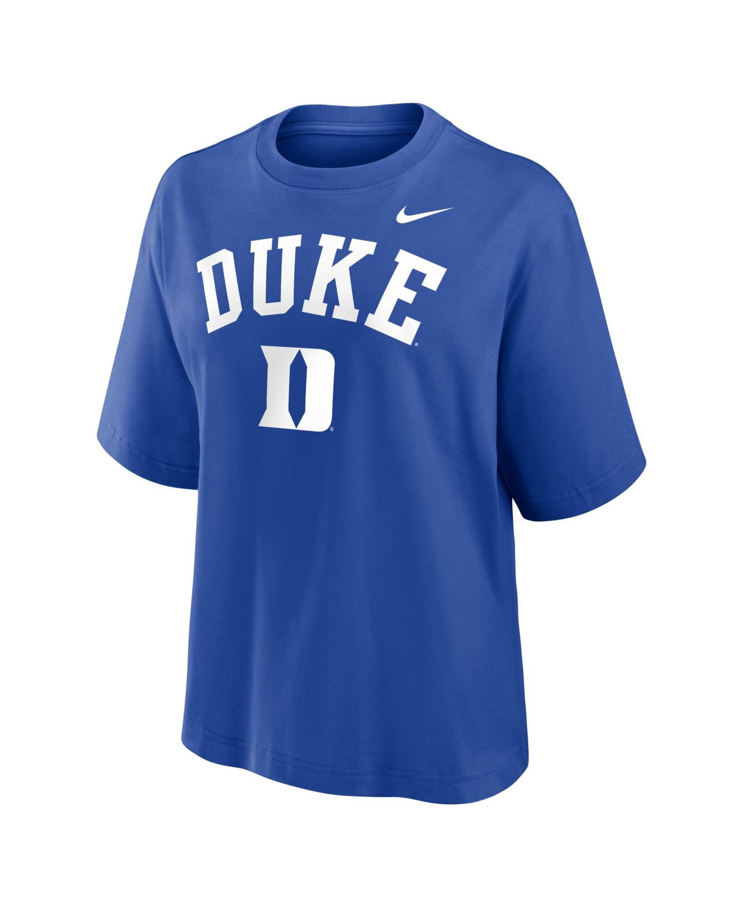 Women's Royal Duke Blue Devils Arch Logo Boxy T-Shirt