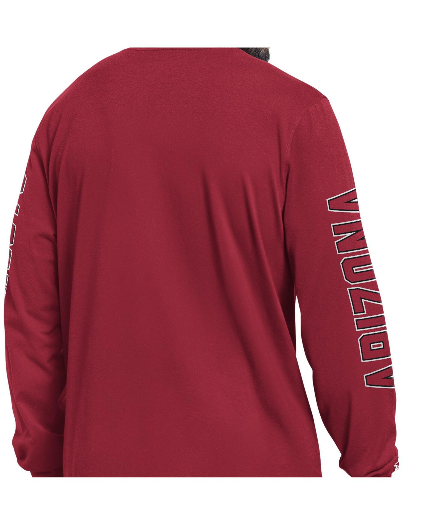 Men's Cardinal Arizona Cardinals Clutch Hit II Long-Sleeve T-Shirt