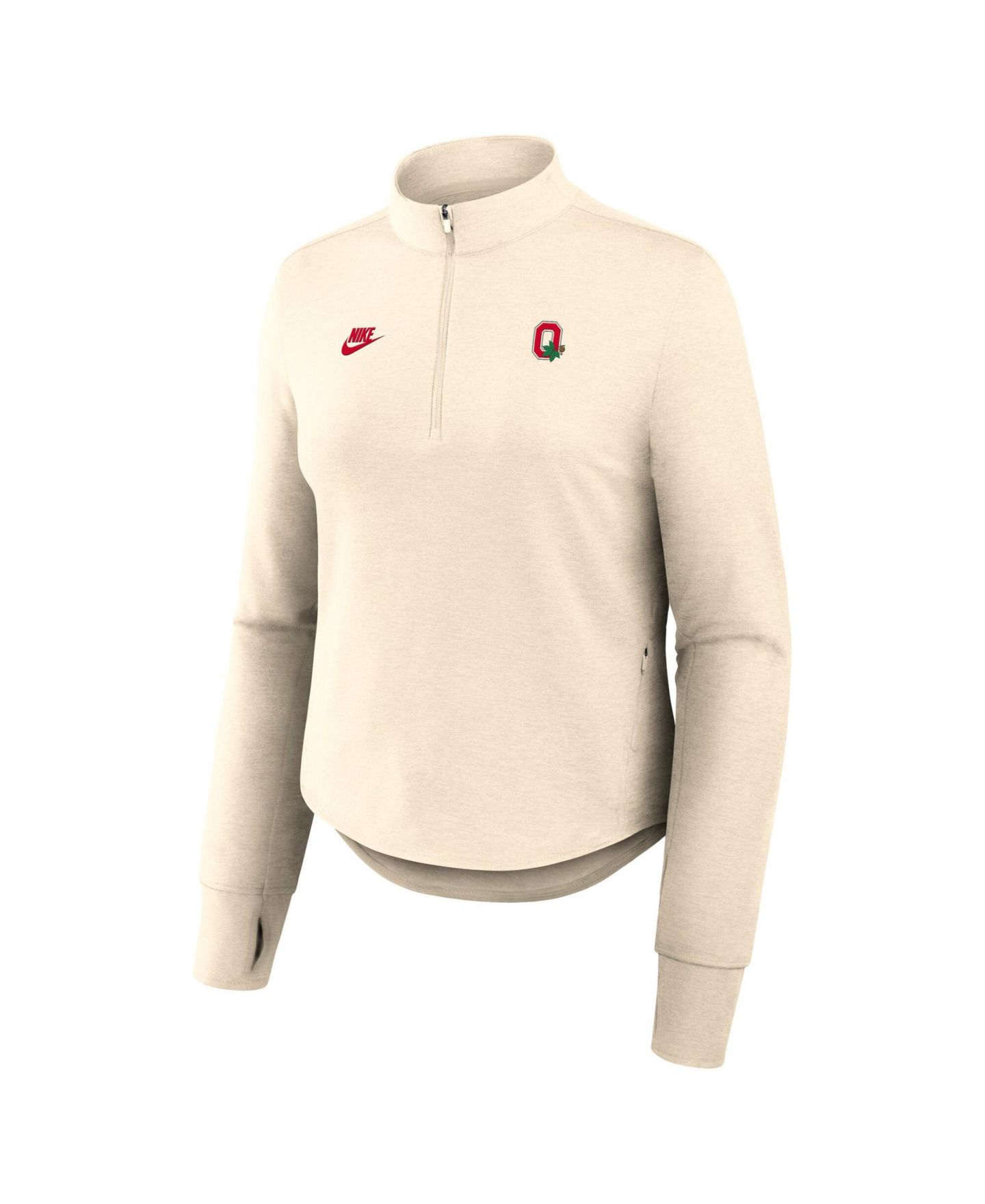Женский свитшот Nike Natural Ohio State Buckeyes Legacy Swift Dri-FIT Half-Zip Pullover — фото 3