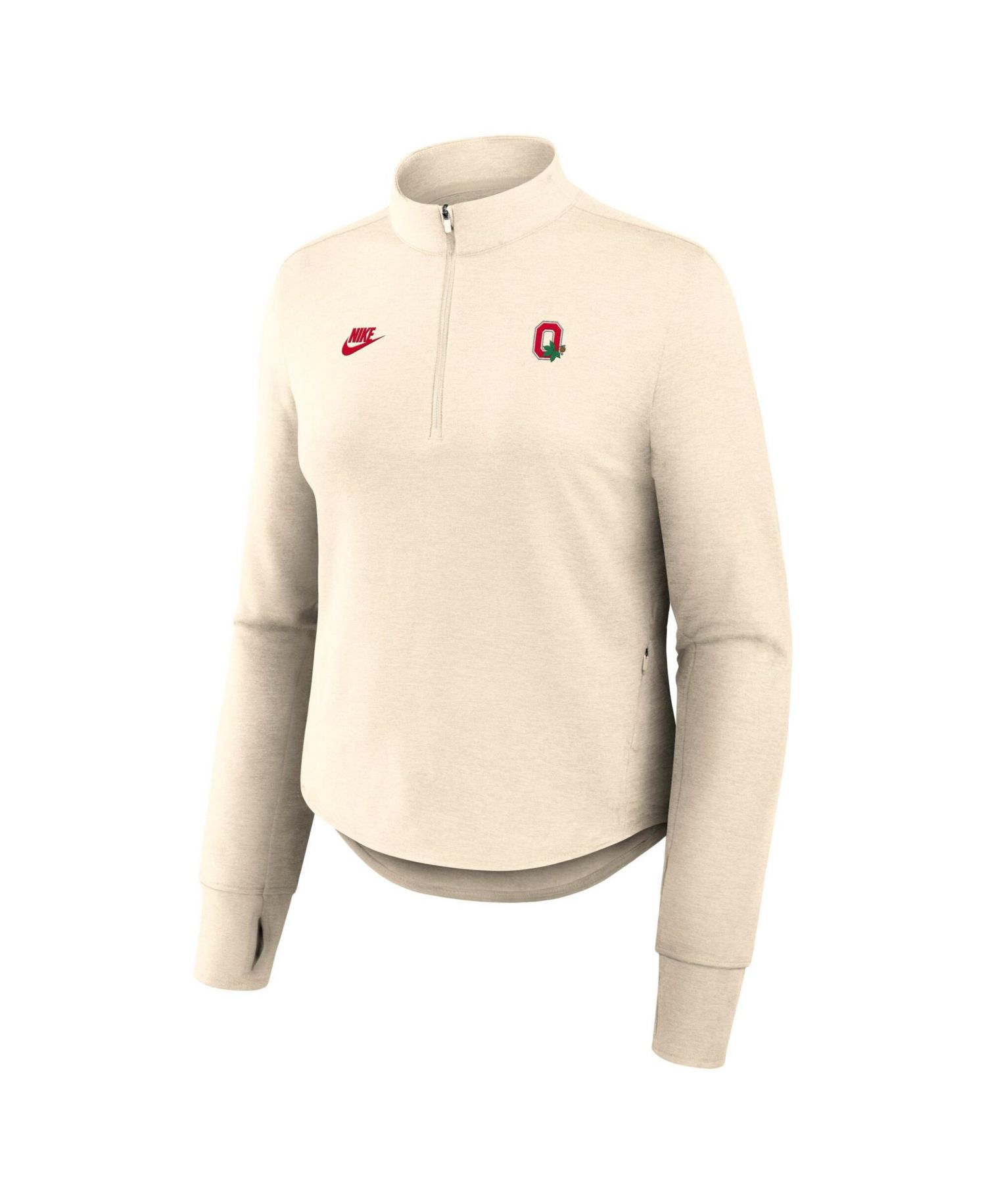Women's Natural Ohio State Buckeyes Legacy Swift Dri-FIT Half-Zip Pullover Sweatshirt