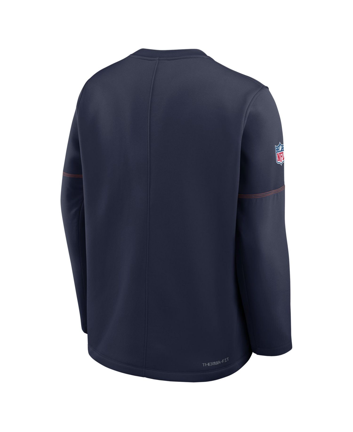 Men's Navy Denver Broncos Sideline Coaches Team Present Midweight Therma-FIT Sweatshirt