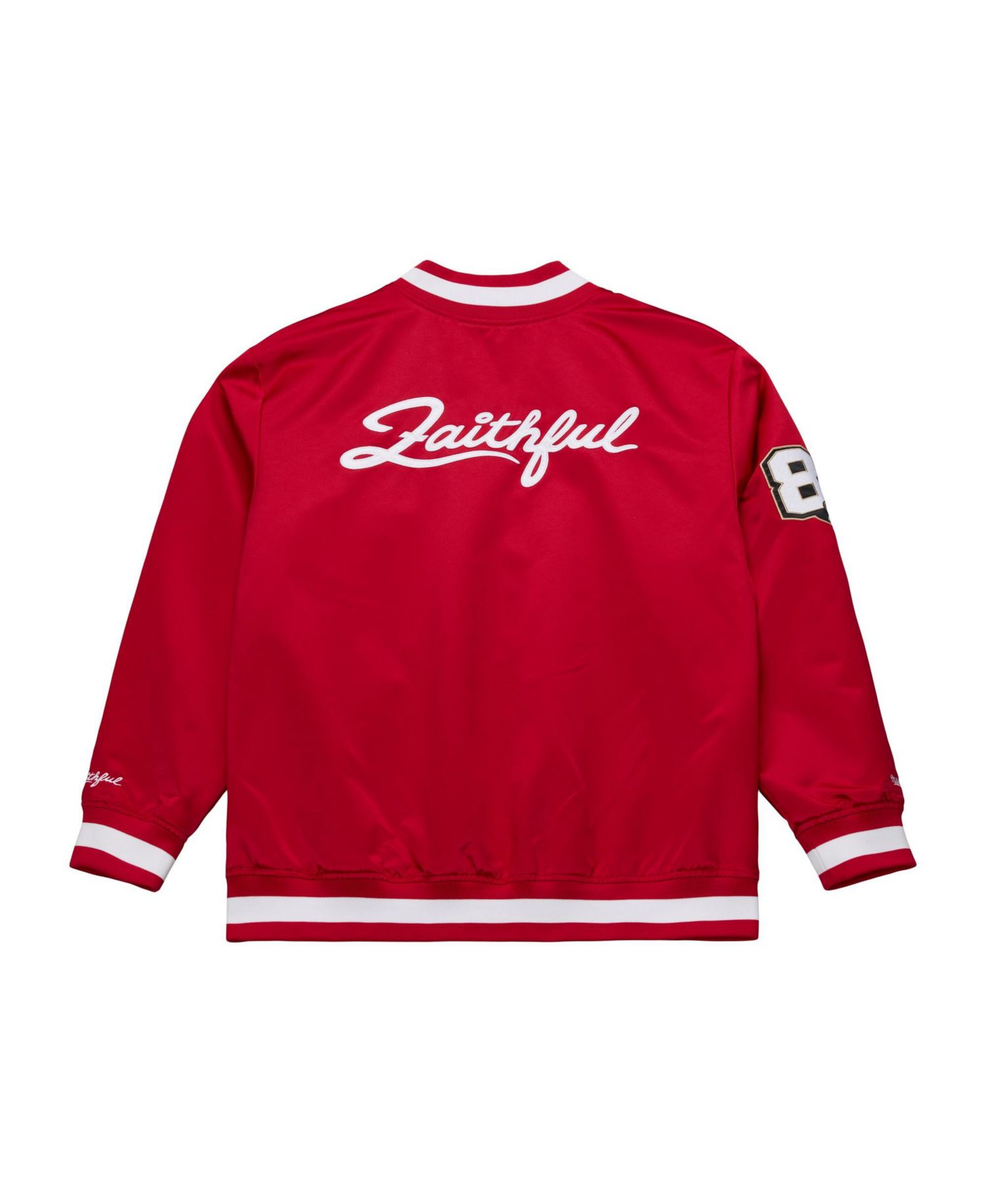 Men's Scarlet San Francisco 49ers 80th Anniversary Heavyweight Satin Full-Snap Jacket
