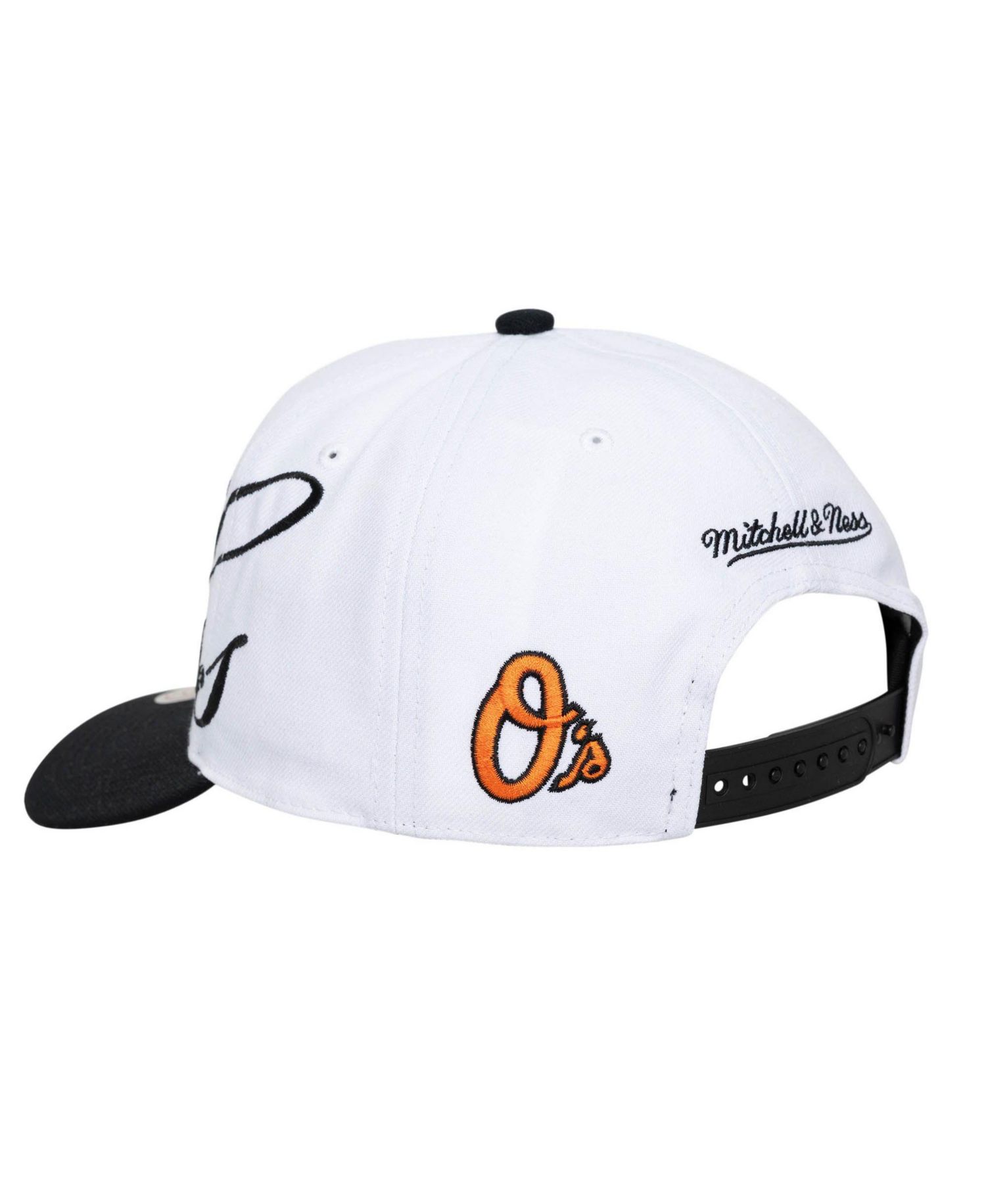 Men's and Women's White/Black Baltimore Orioles XL Script Pro Crown Adjustable Hat