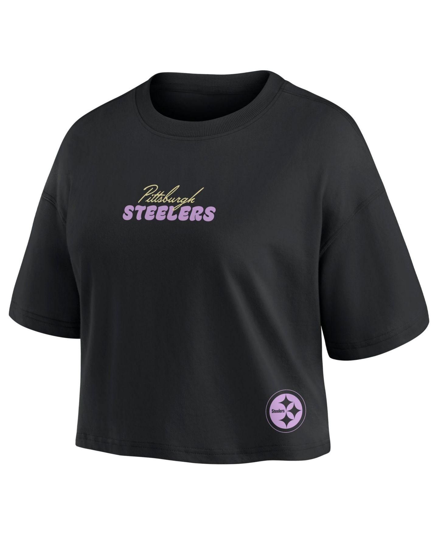 Женская футболка Fanatics T.J. Watt Black Pittsburgh Steelers Fashion Cropped — фото 3