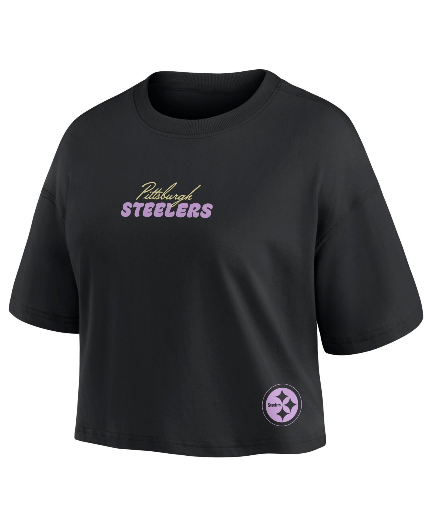 Women's T.J. Watt Black Pittsburgh Steelers Fashion Cropped T-Shirt