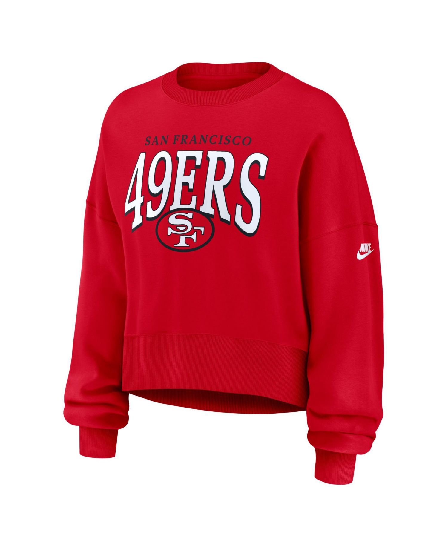 Women's Scarlet San Francisco 49ers Oversized Phoenix Fleece Sweatshirt