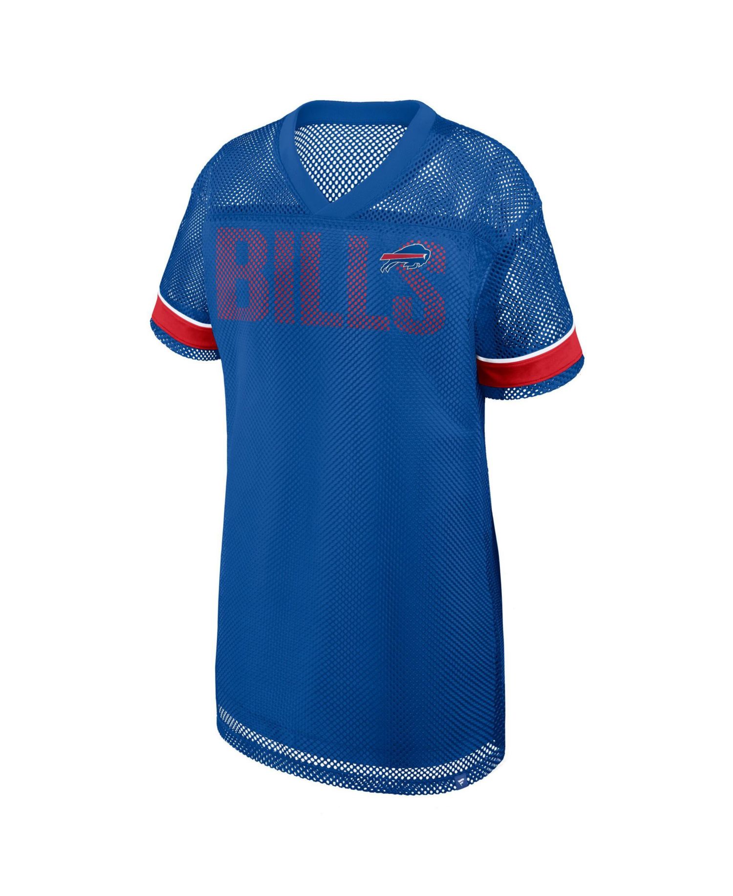 Women's Royal Buffalo Bills Oversized Team First Deep Route Mesh V-Neck Dress