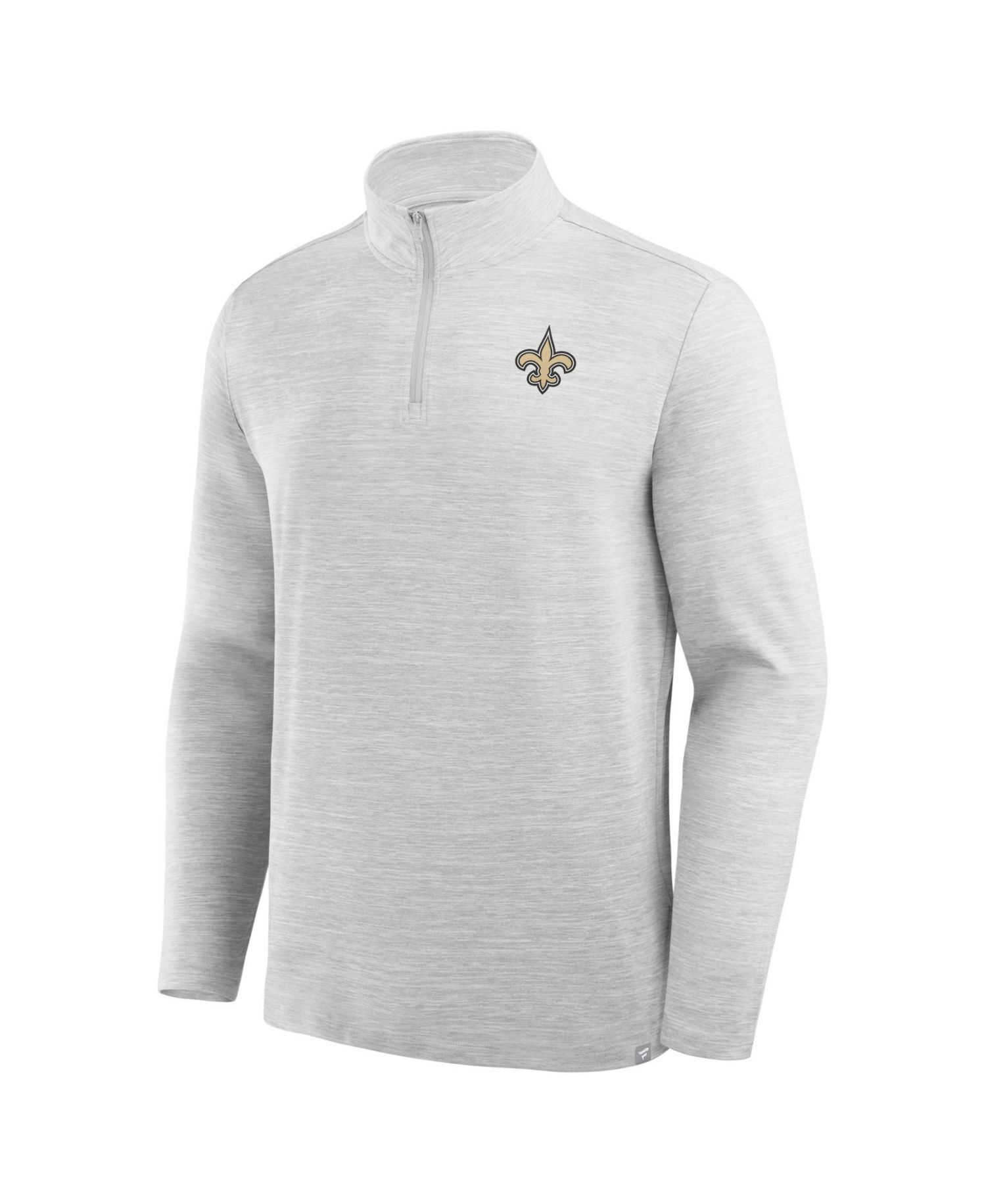 Men's Heather Gray New Orleans Saints Clutch Quarter-Zip Pullover Sweatshirt
