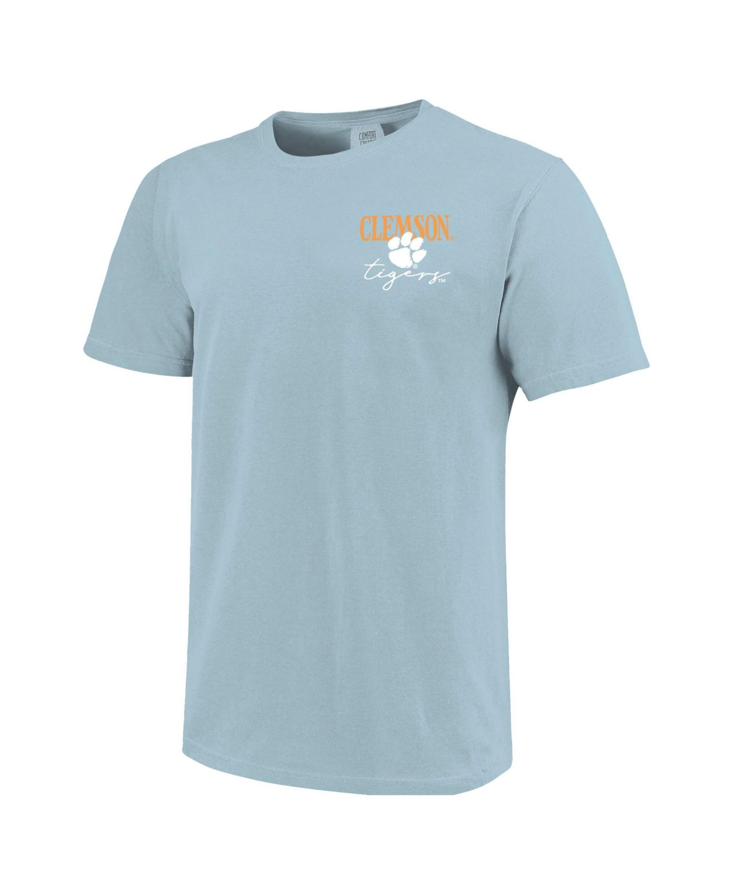 Women's Light Blue Clemson Tigers Americana Mascot Comfort Colors T-Shirt