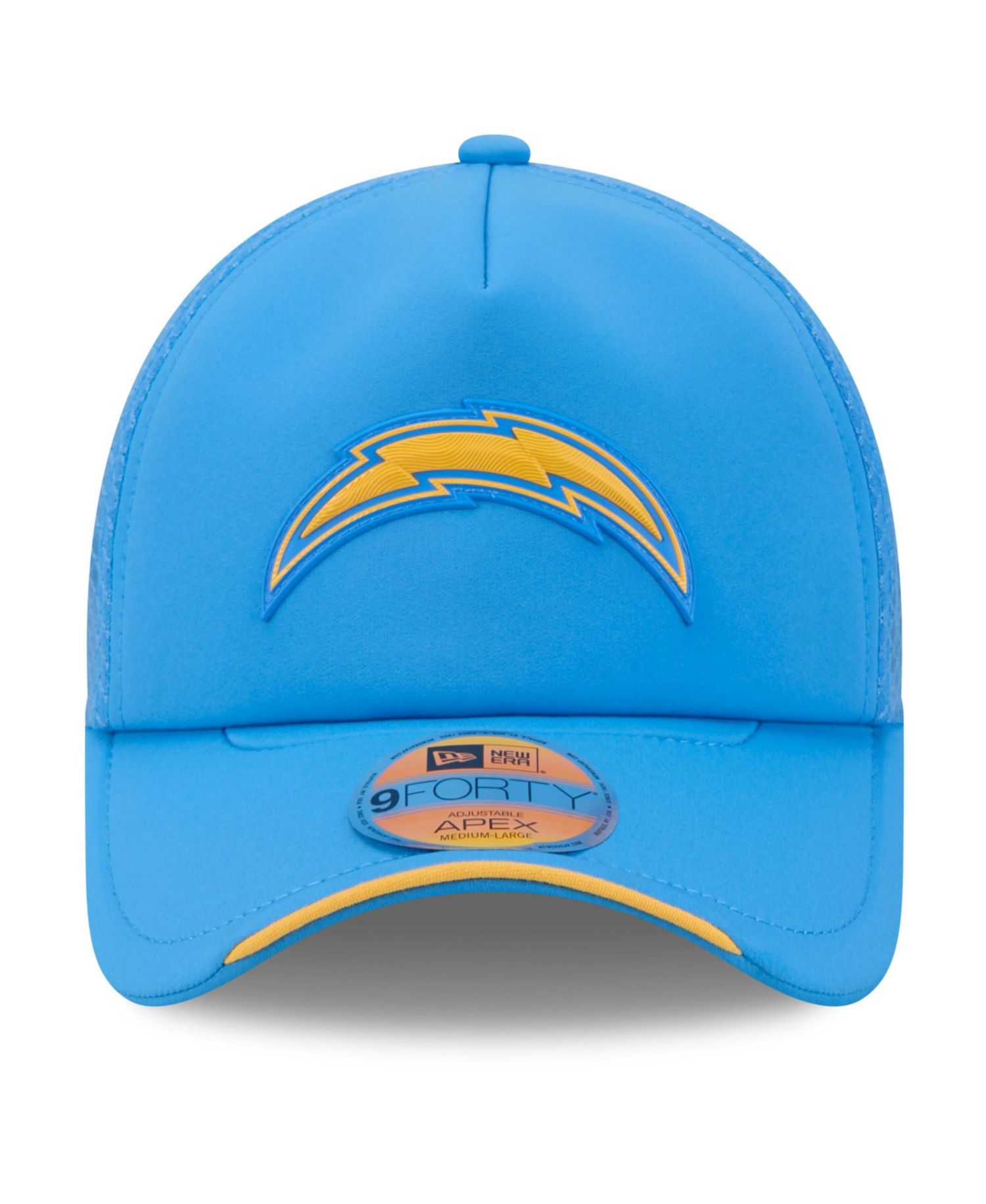 Men's Powder Blue Los Angeles Chargers 2026 Sideline Apex 9FORTY Adjustable Trucker Hat