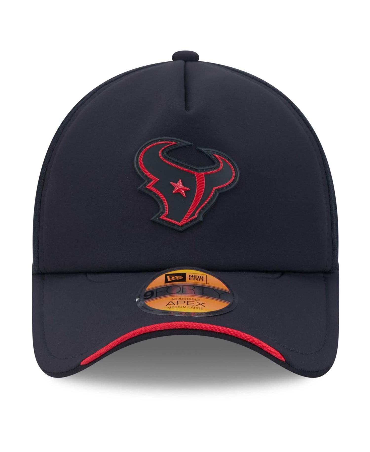 Men's Navy Houston Texans 2026 Sideline Apex 9FORTY Adjustable Trucker Hat