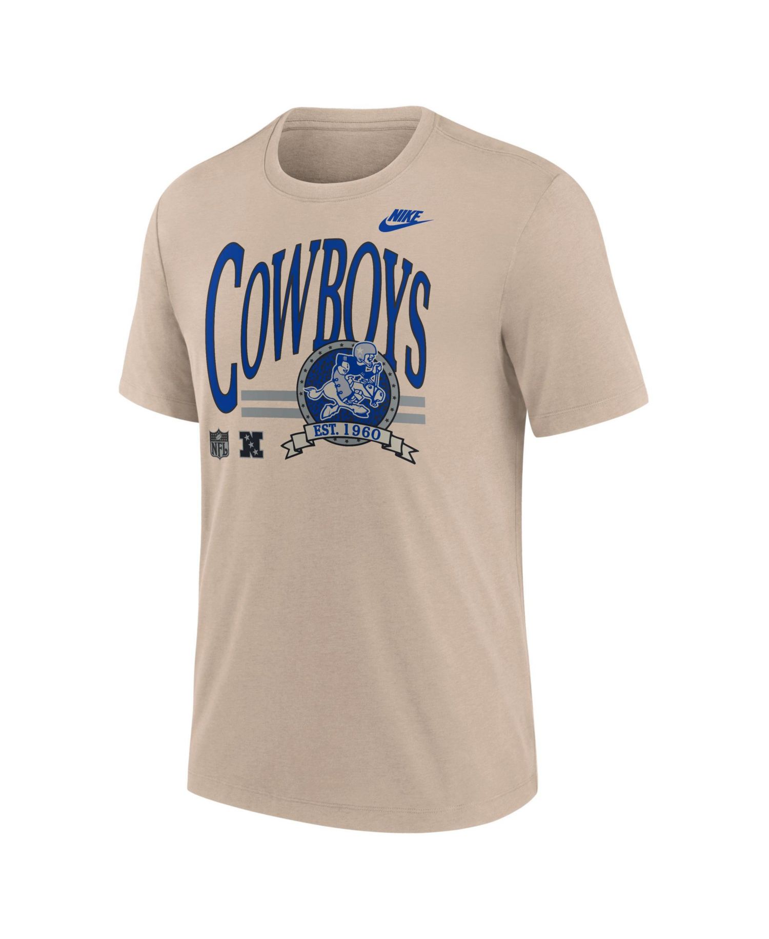 Men's Sand Dallas Cowboys Rewind Tri-Blend T-Shirt