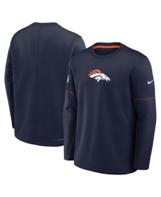 Men's Navy Denver Broncos Sideline Coaches Team Present Midweight Therma-FIT Sweatshirt