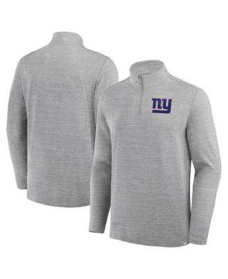 Men's Heather Gray New York Giants Clutch Quarter-Zip Pullover Sweatshirt
