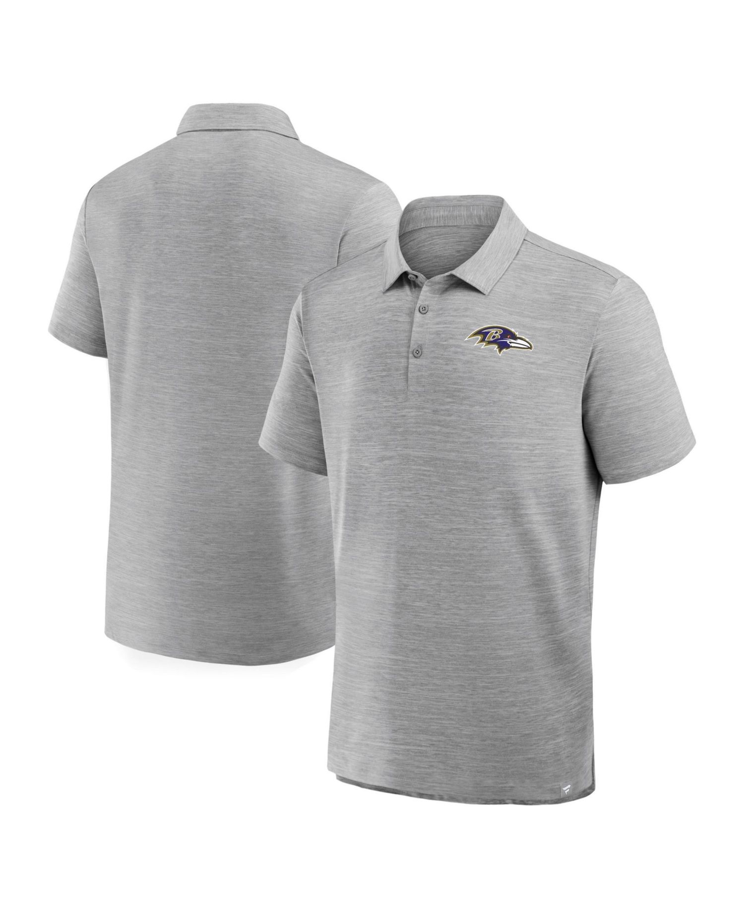 Men's Heather Gray Baltimore Ravens Clutch Polo Shirt