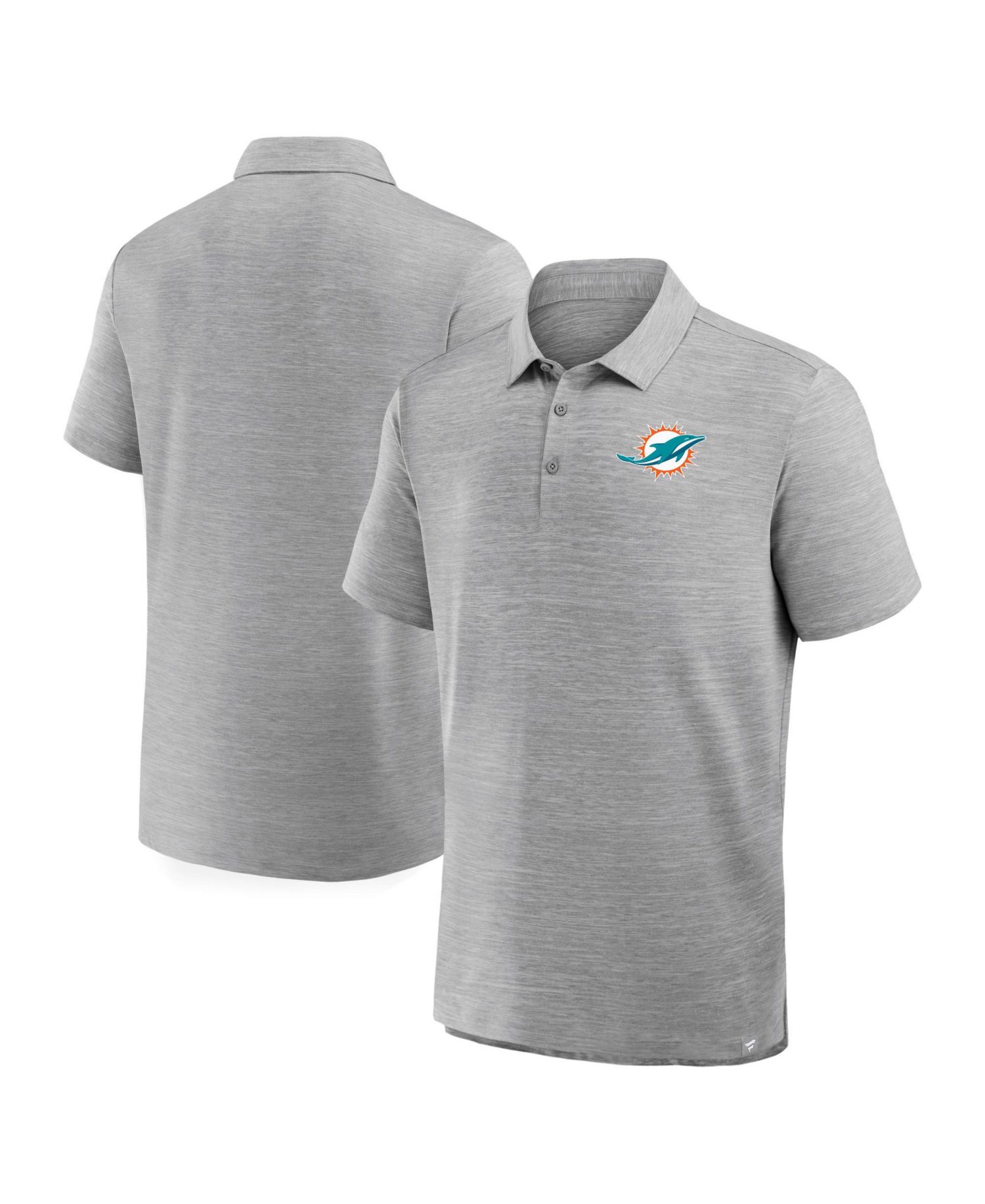 Men's Heather Gray Miami Dolphins Clutch Polo Shirt