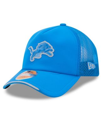 Men's Blue Detroit Lions 2026 Sideline Apex 9FORTY Adjustable Trucker Hat