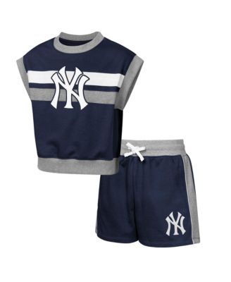 Big Boys and Girls 2-piece Navy New York Yankees Big League Short Stop T-Shirt and Shorts