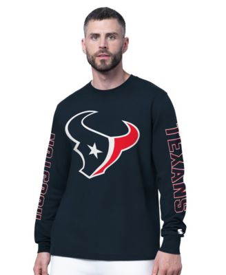 Men's Navy Houston Texans Clutch Hit II Long-Sleeve T-Shirt