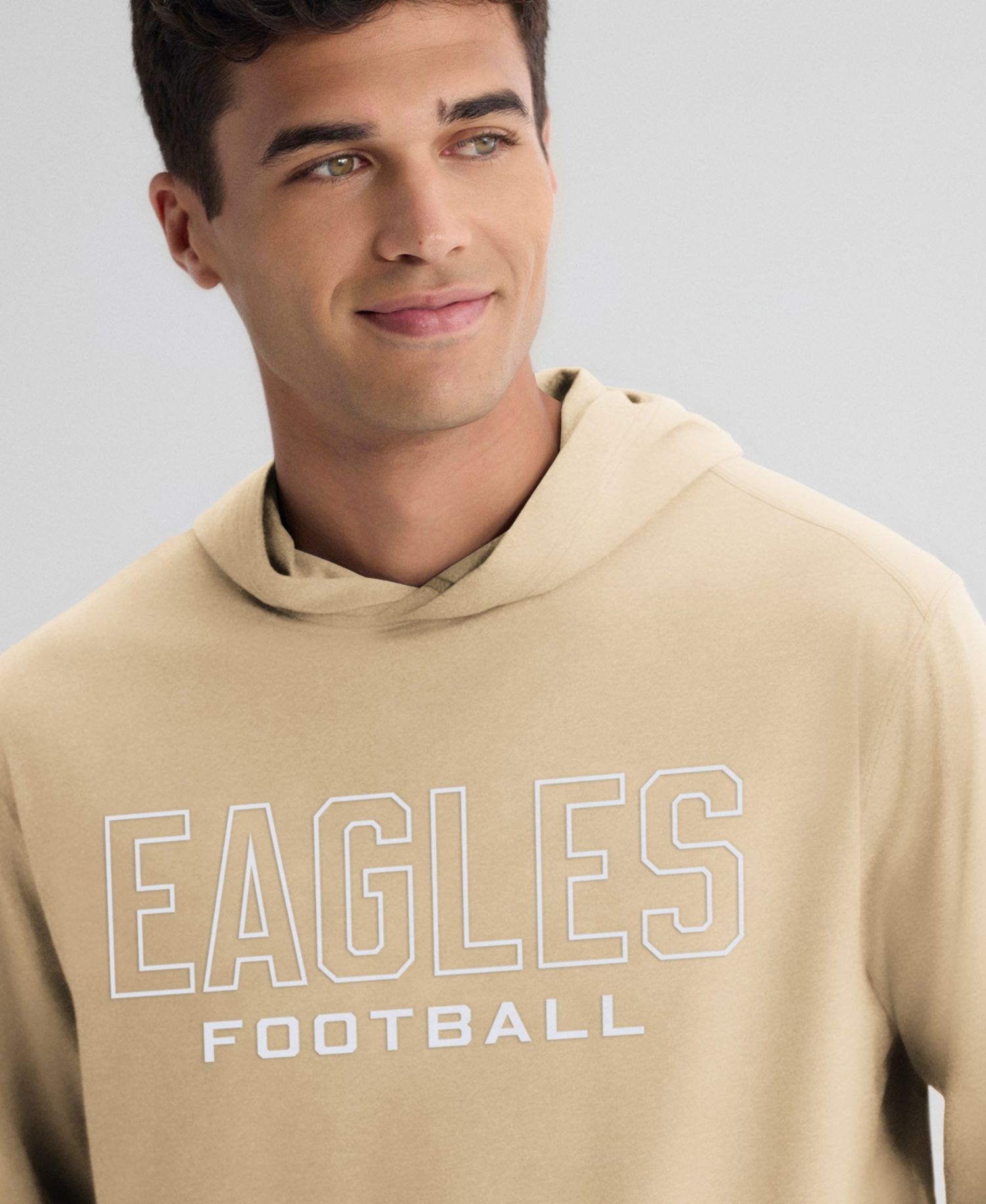 Men's Tan Philadelphia Eagles Clutch Long Sleeve Hooded T-Shirt