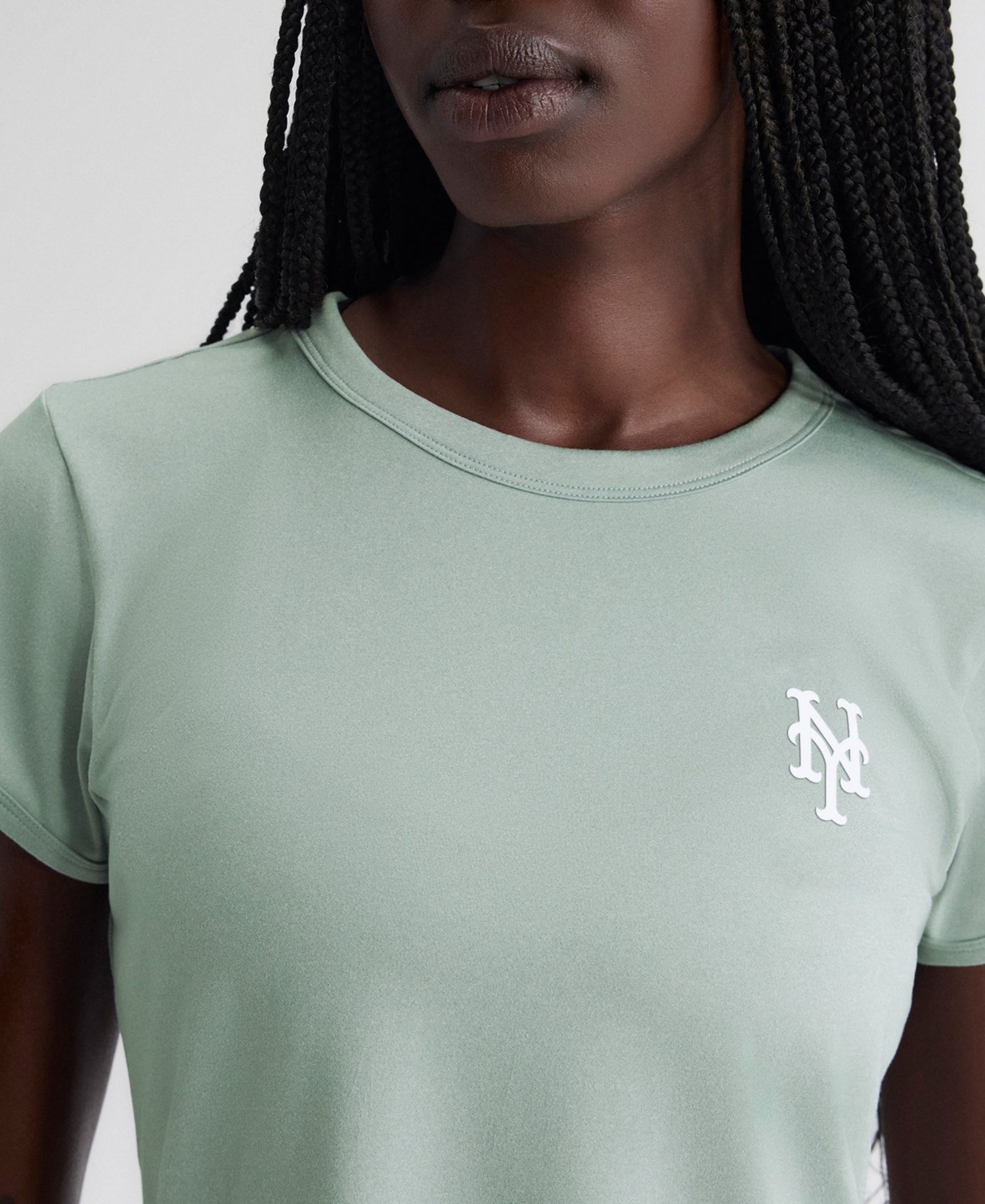 Women's Sage Green New York Mets Clutch T-Shirt