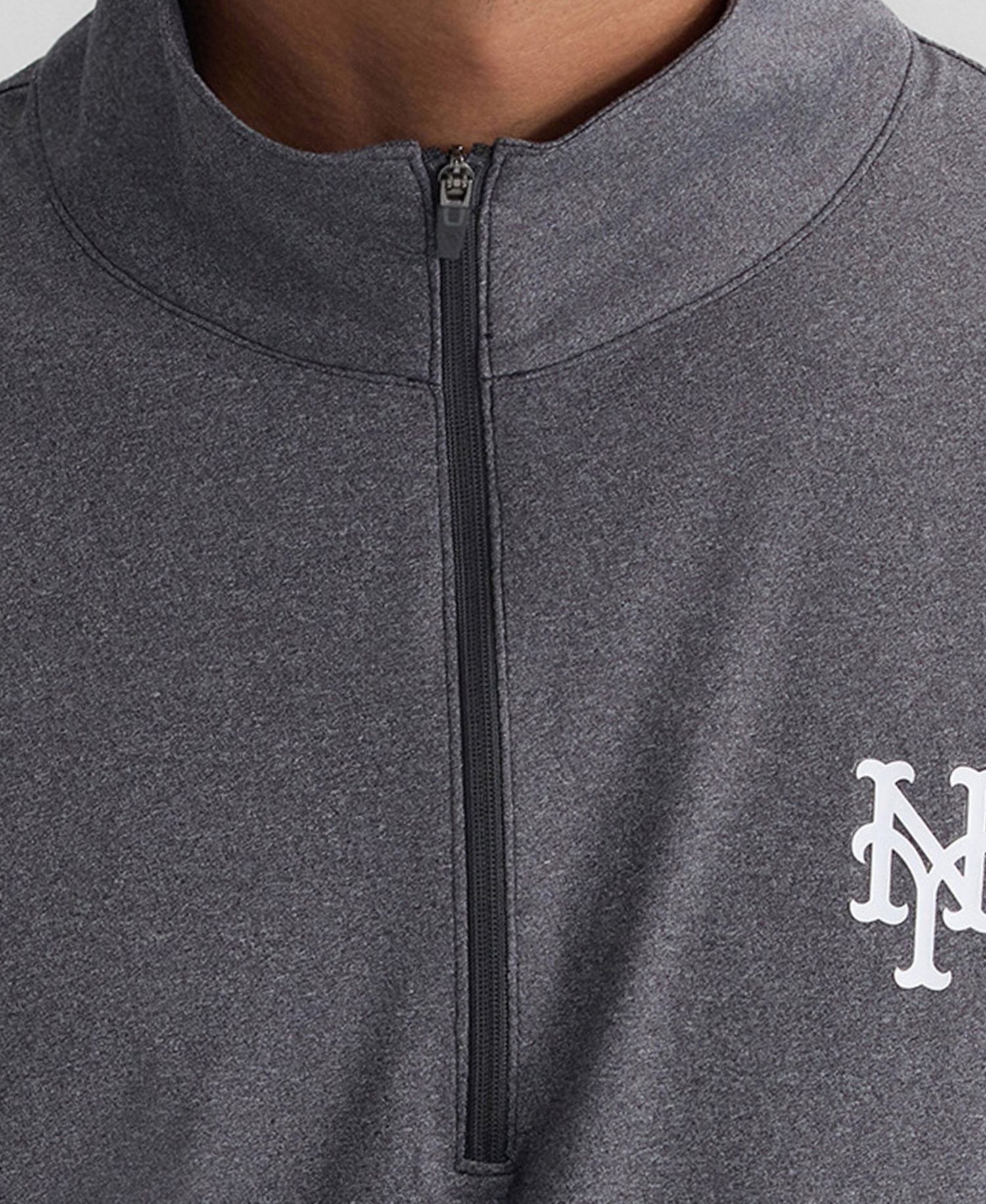 Men's Charcoal New York Mets Clutch Quarter-Zip Pullover Sweatshirt