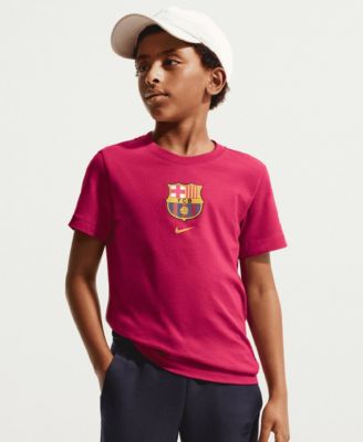 Big Boys and Girls Red Barcelona Crest T-Shirt