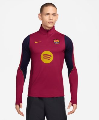 Men's Red Barcelona Strike Dri-FIT Quarter-ZipLong sleeves Drill Top