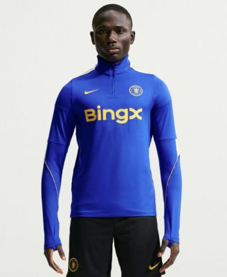 Men's Blue Chelsea 2026/27 Strike Dri-FITLong sleeves Quarter-Zip Drill Jersey
