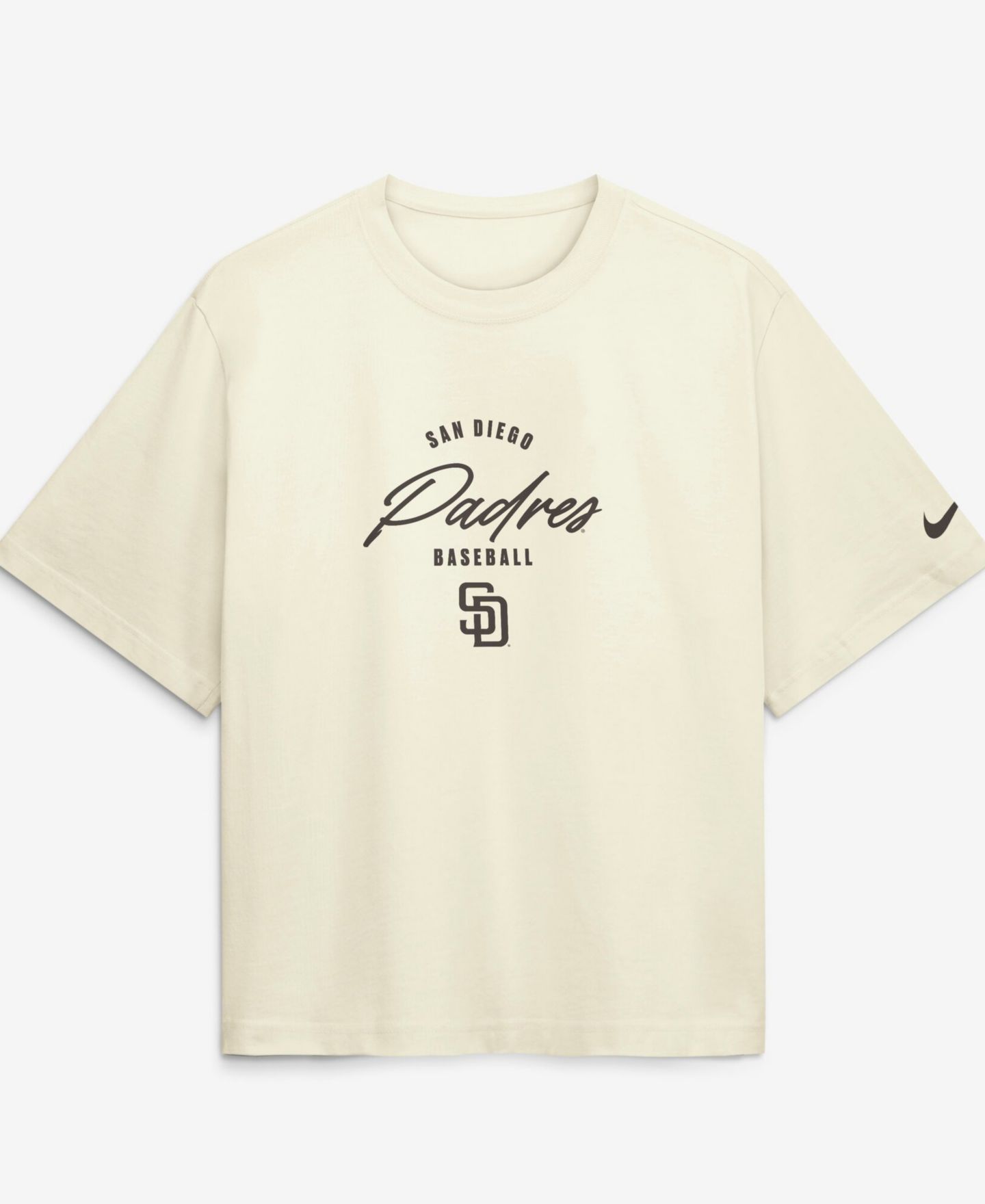 Женская футболка Nike Jackson Merrill Cream San Diego Padres Premium Essentials Boxy Name Number — фото 3