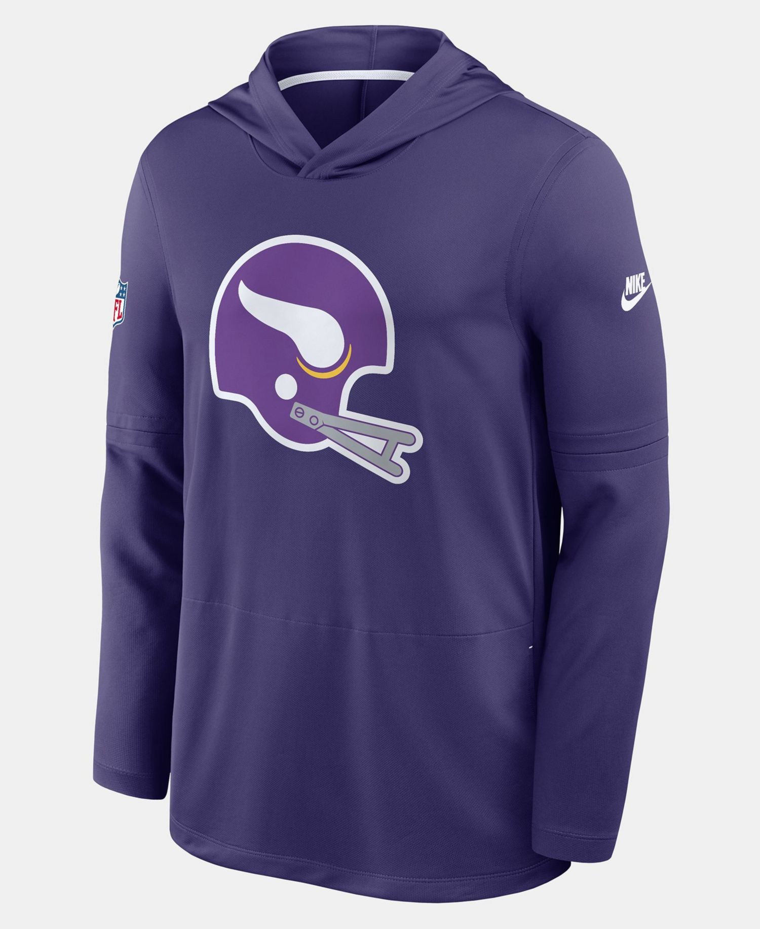 Men's Purple Minnesota Vikings Sideline Alternate Lightweight Long Sleeve Hooded Dri-FIT T-Shirt