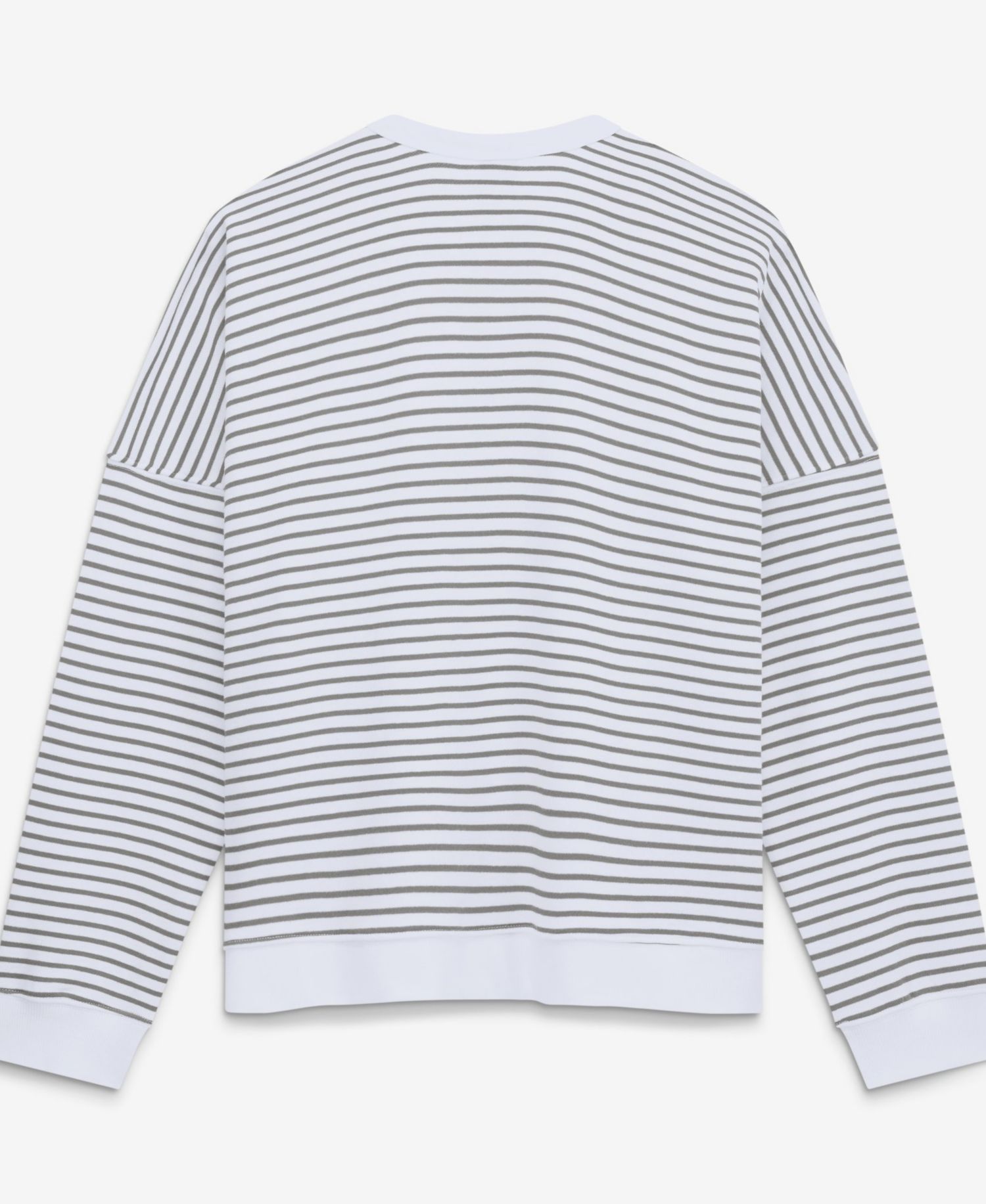 Women's White/Gray Green Bay Packers Striped Oversized French Terry Sweatshirt