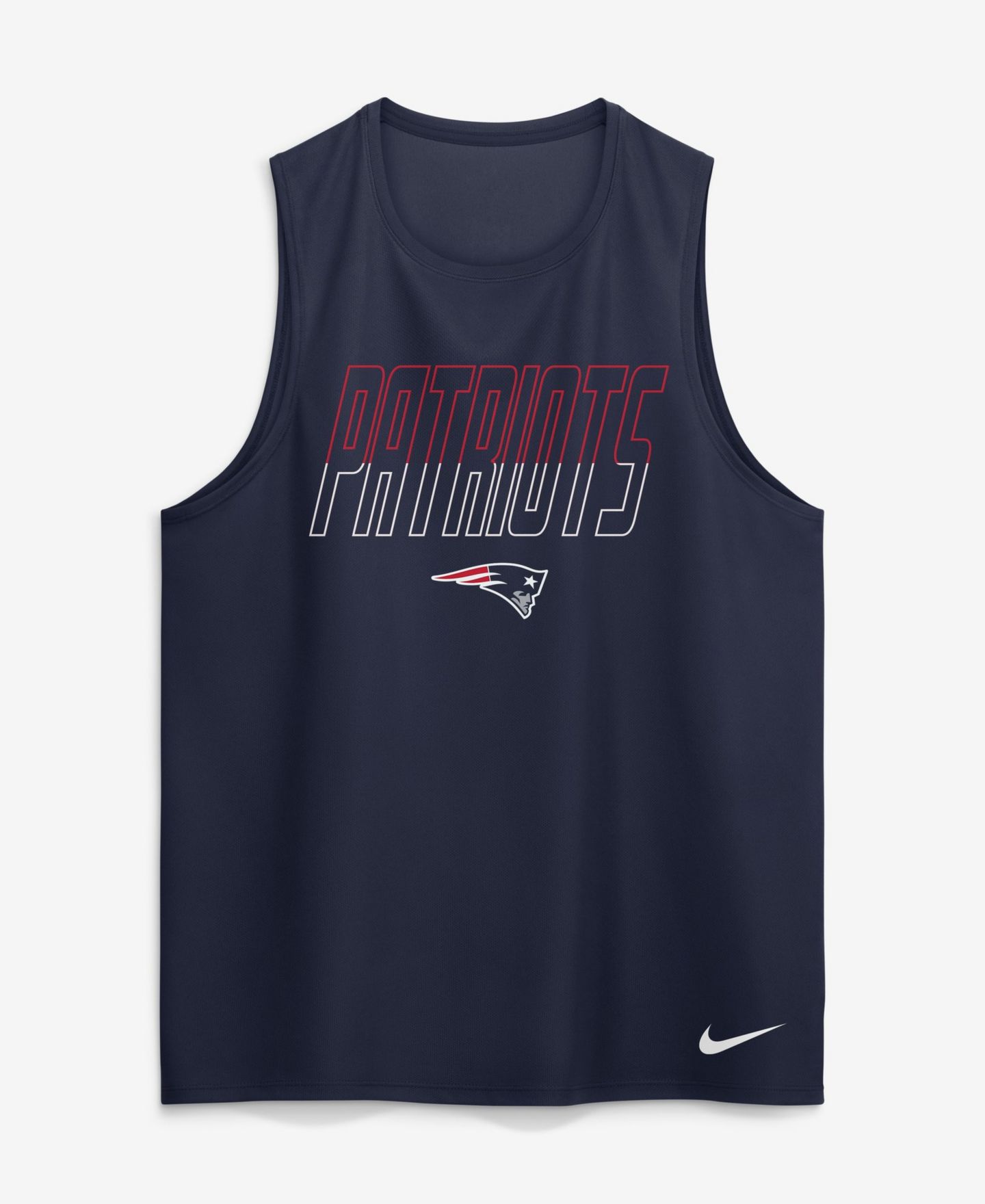 Мужской топ Nike Navy New England Patriots Kickoff Miler Dri-FIT Tank — фото 4