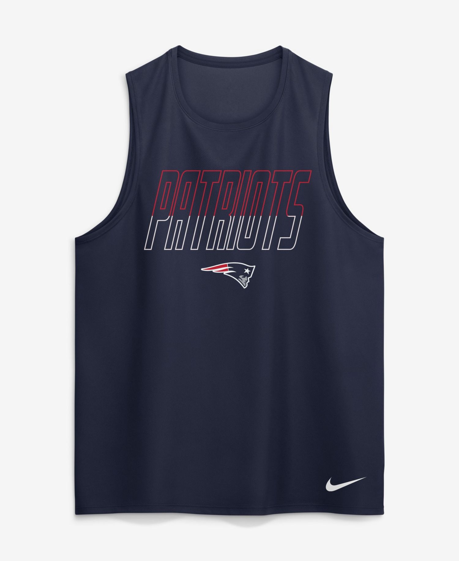Men's Navy New England Patriots Kickoff Miler Dri-FIT Tank&iquest; Top