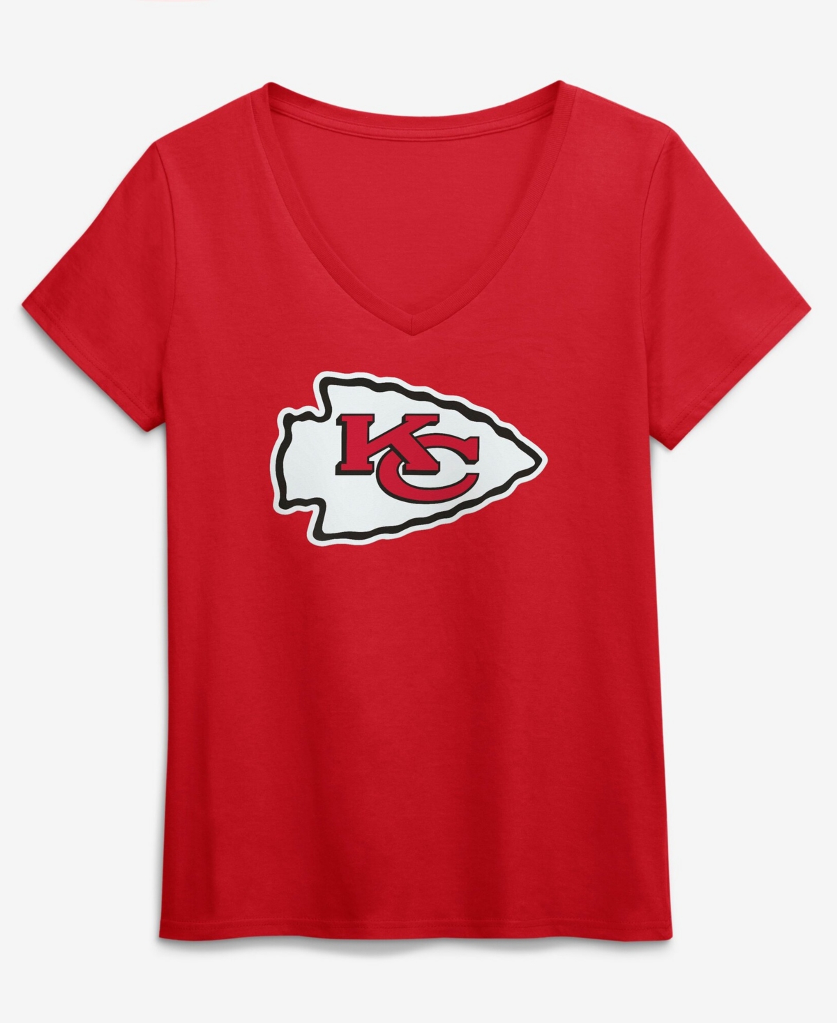 Logo Athletic Women's Red Kansas City Chiefs Primary V-Neck T-Shirt