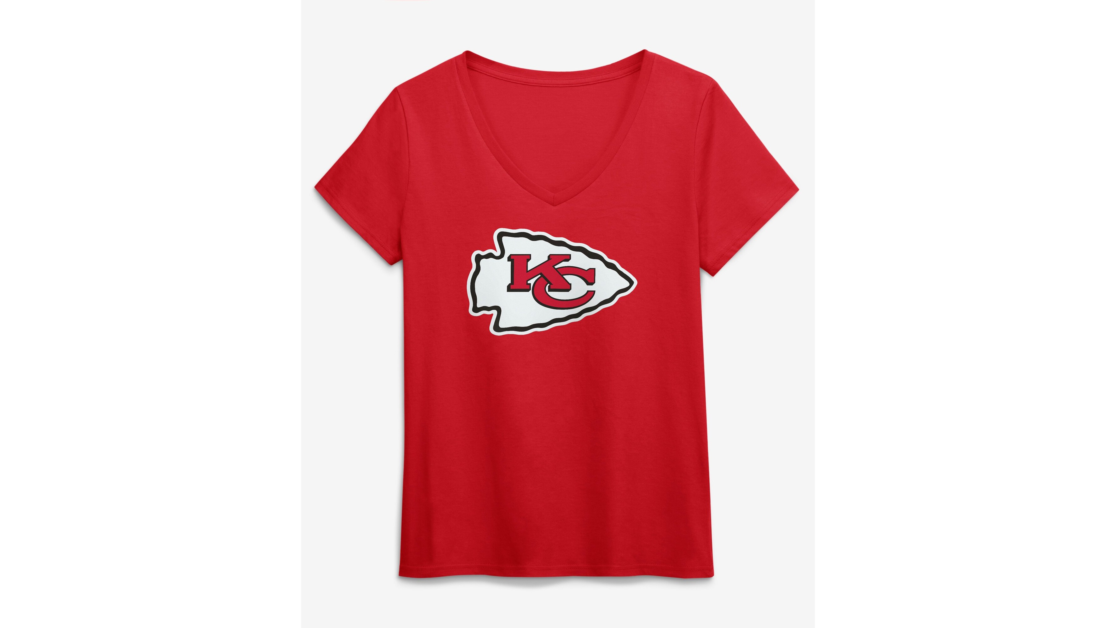 Logo Athletic Women's Red Kansas City Chiefs Primary V-Neck T-Shirt