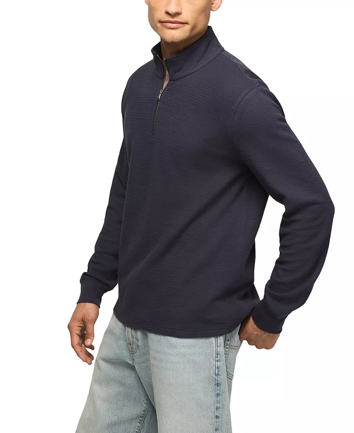 Men's Mockneck Quarter-Zip Textured Sweater - thumbnail 7