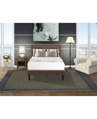 KD18F-1GA07 2 Pc Bed Set - Full Size Bed Frame Headboard with 1 Wooden Night Stand