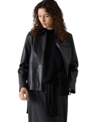 Women's Kate Zip-Front Leather Jacket