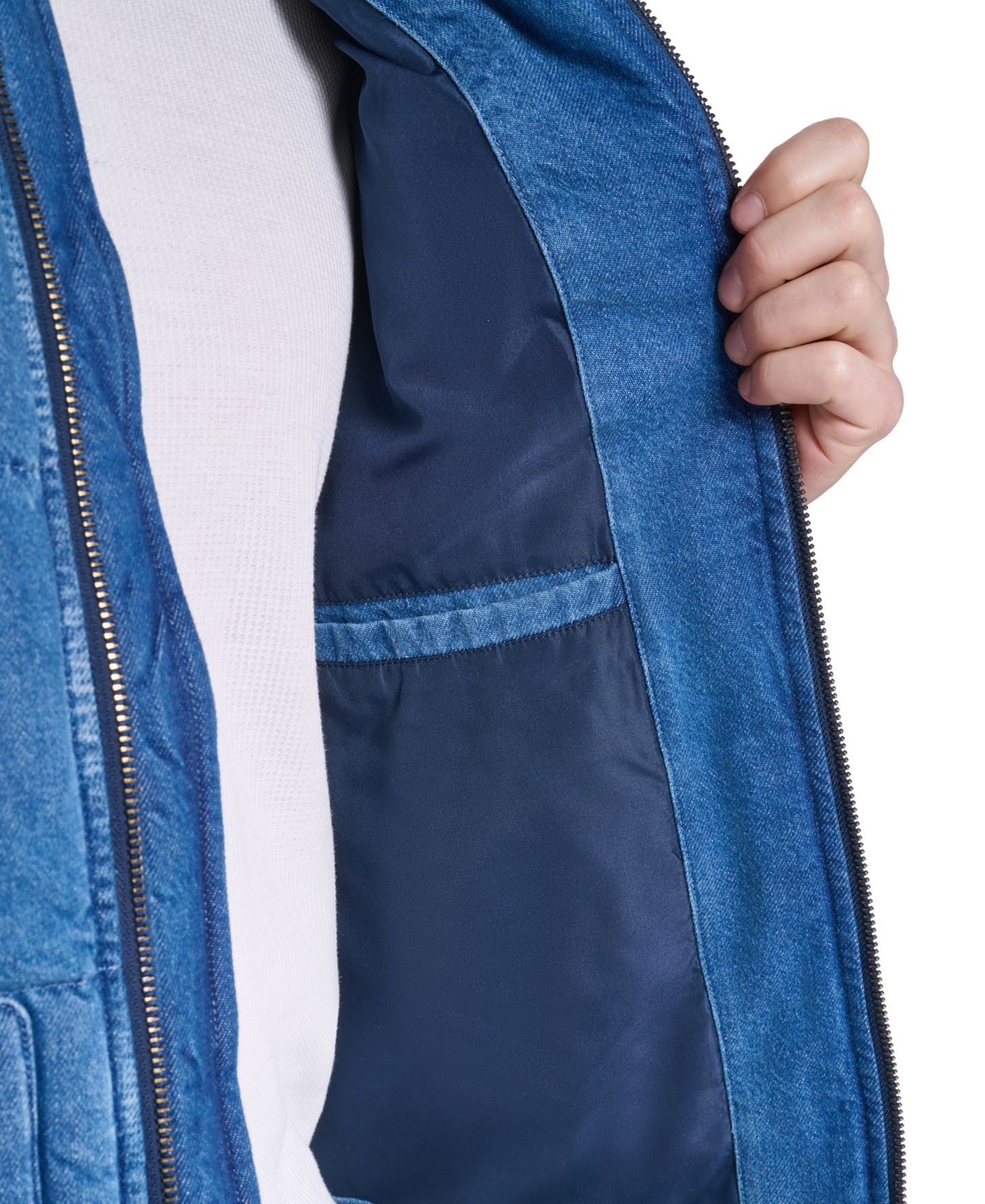 Мужской жилет Levi's Quilted Denim Classic-Fit Vest, цвет: Средняя варка джинсовый — фото 6