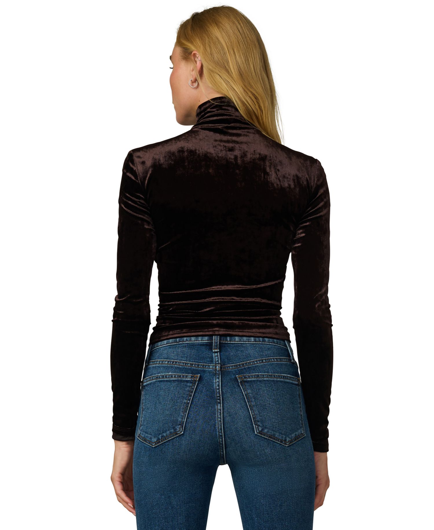 Women's Tony Long Crush Velvet Turtleneck Long-Sleeve T-Shirt