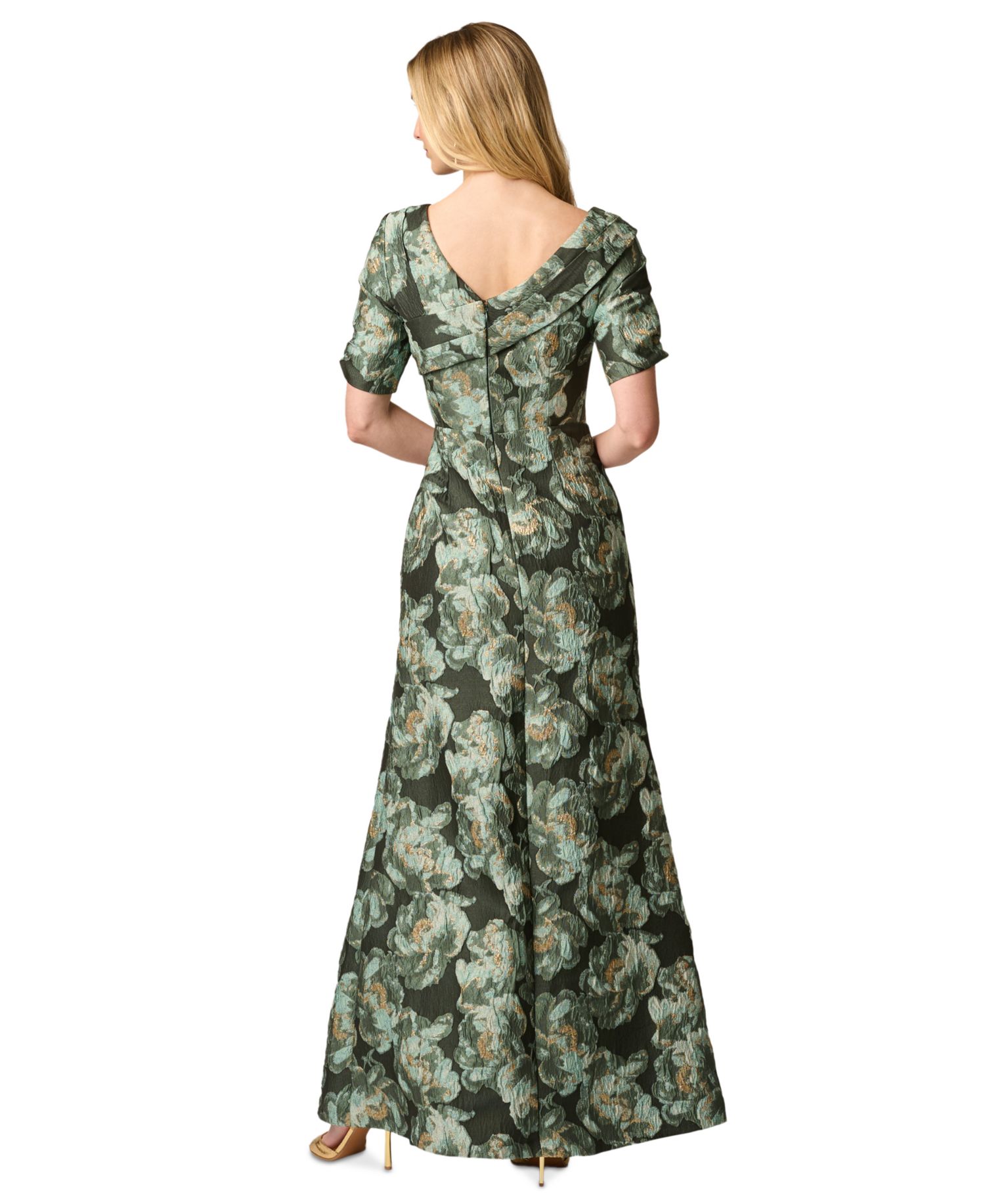 Petite Asymmetrical Floral Mermaid Gown