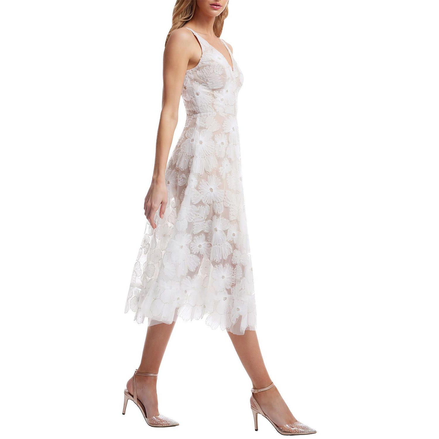 Women's Blair 3D Floral Embroidered Midi Fit and Flare Dress
