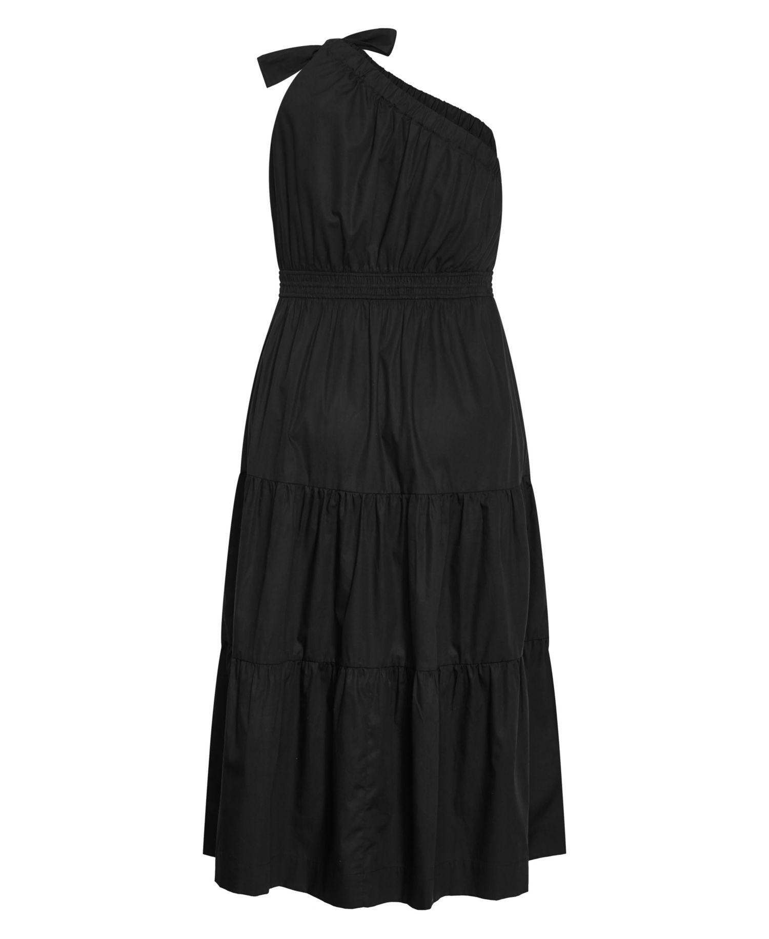 Plus Size Haylee One-Shoulder Tiered Cotton Maxi Dress