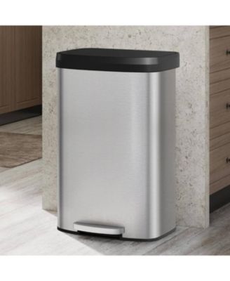 21 Gal Step-on Kitchen Stainless Steel Trash Can, Trash Bin with Soft-Close Lid