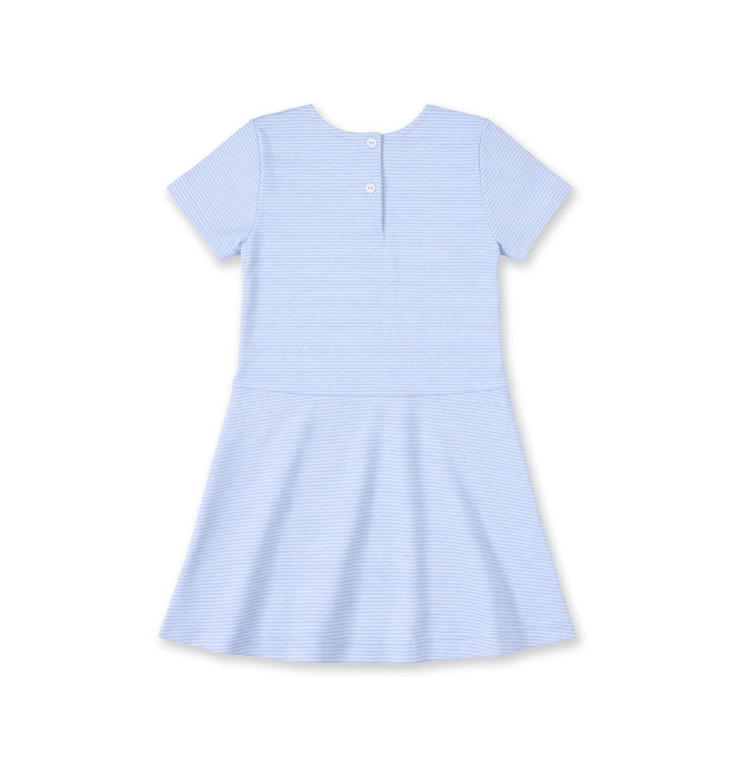 Girl's (2T - 8) Stripe Knit Dress With Applique Crayons