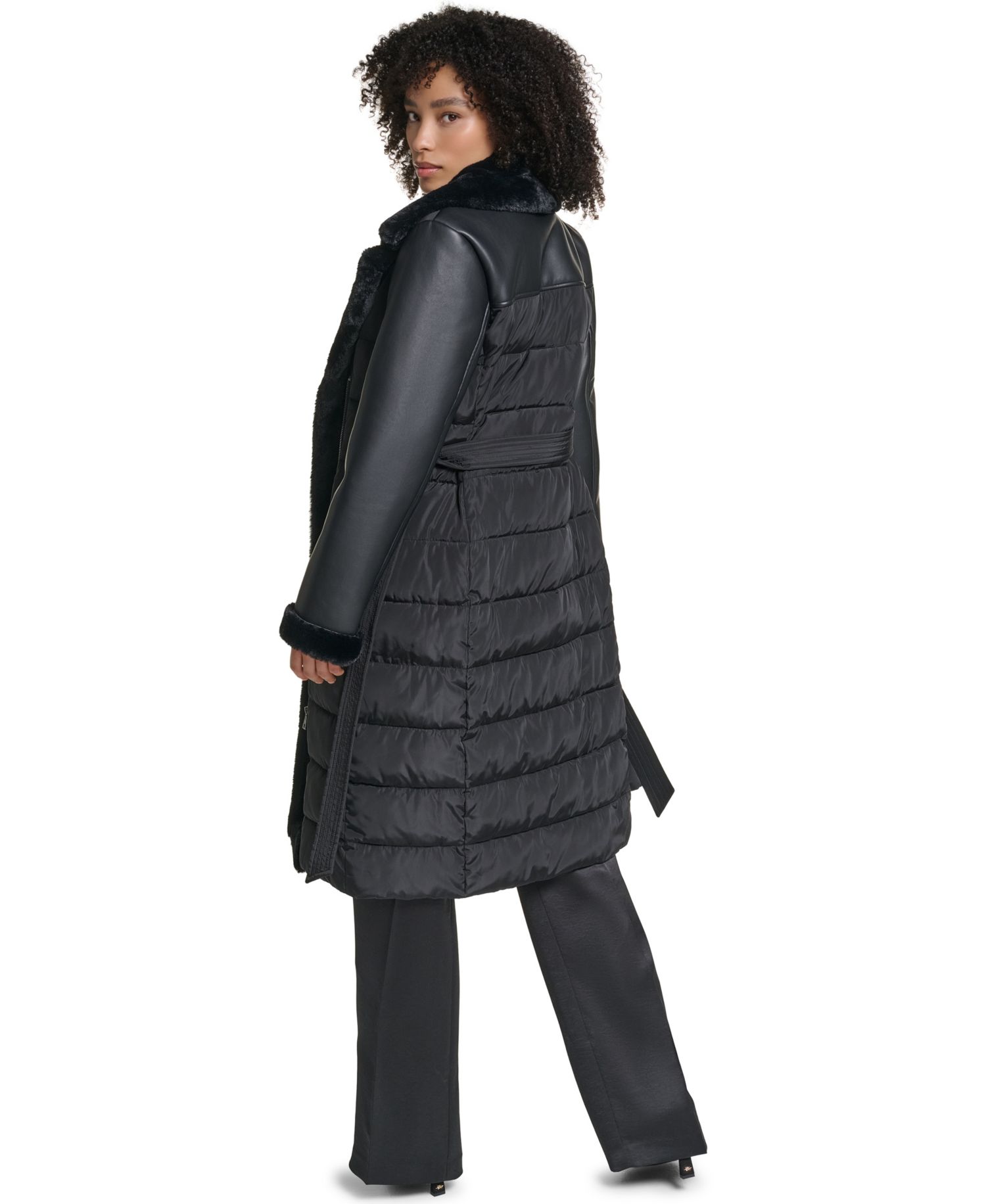 Long Belted Puffer Coat