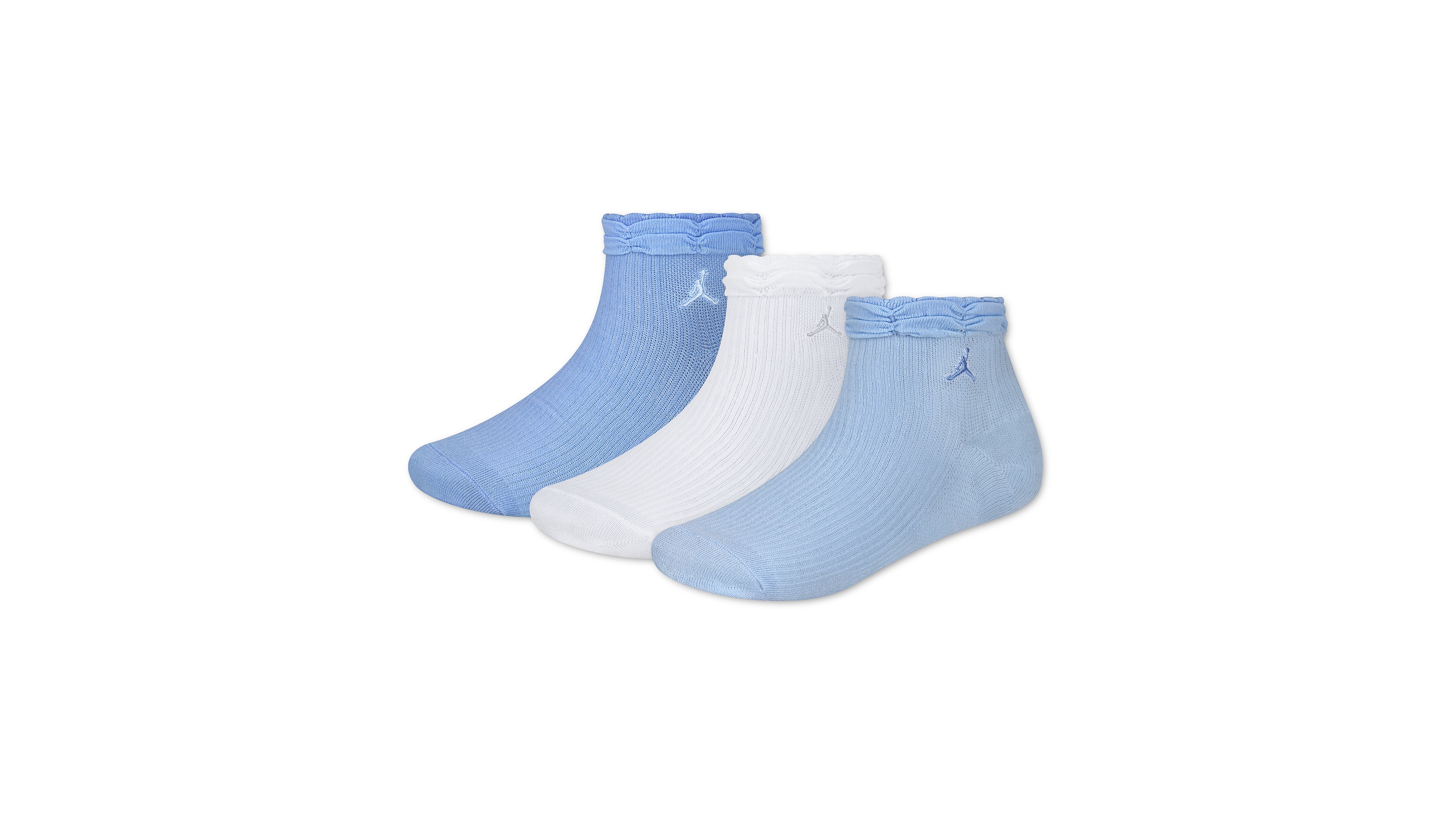 Jordan Girls' 9-11 Scrunchie Ankle Socks, 3-Pack