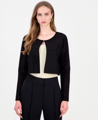 Women's The Blakely Embellished Cropped Crew Neck Cardigan