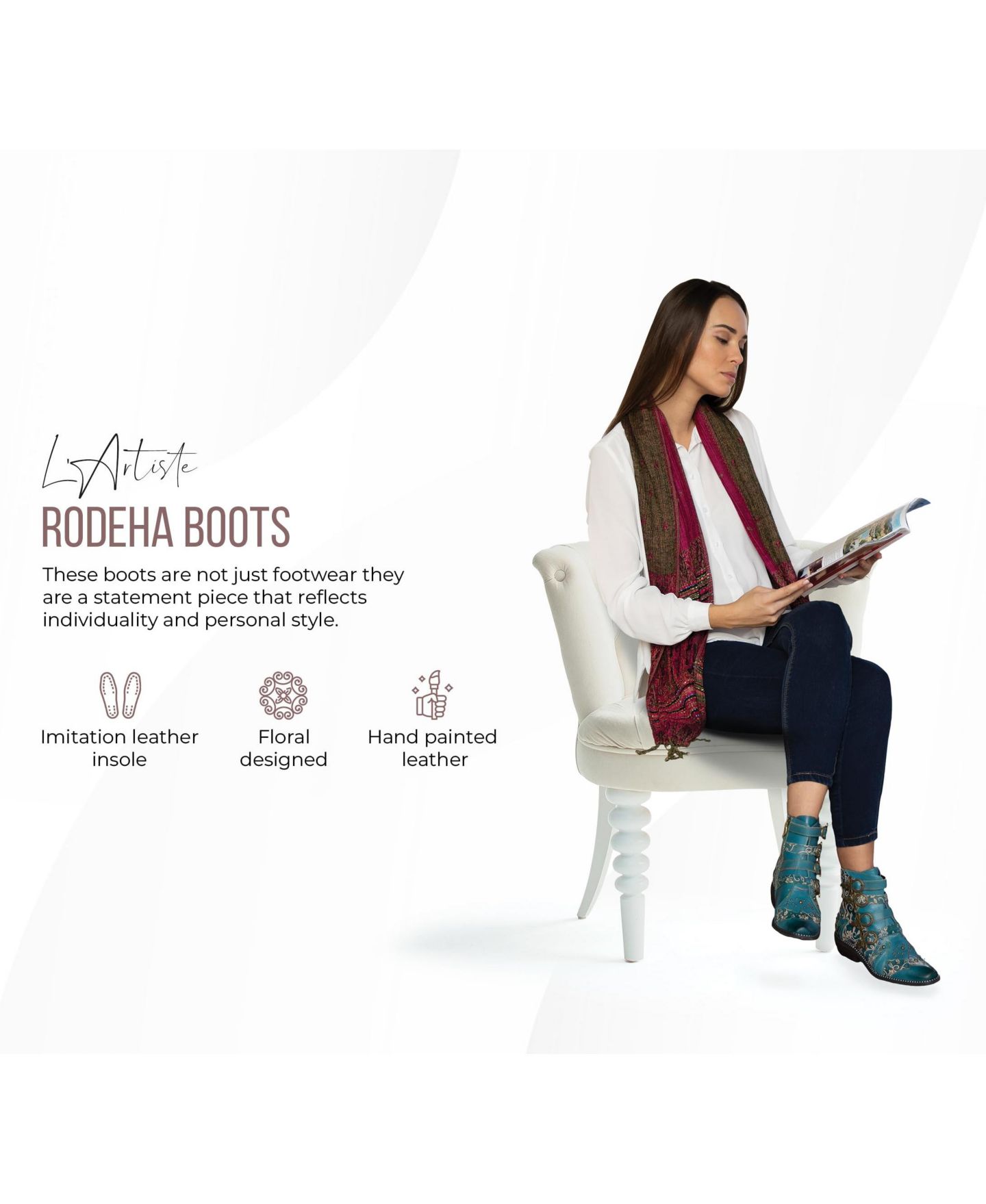 Женские ботинки L'Artiste Rodeha Bootie with Buckle Closure, цвет: Бордо — фото 4